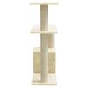 vidaXL Cat Tree Cream Engineered wood, plush, sisal