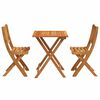 vidaXL Bistro Set Folding 3 pcs Oil Natural Solid Acacia Wood