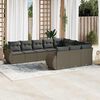 vidaXL Garden Sofa Set Light grey PE rattan Large Modular