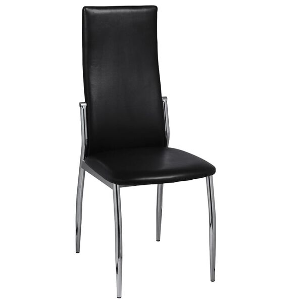 vidaXL Dining Chairs 2 pcs Black Faux Leather