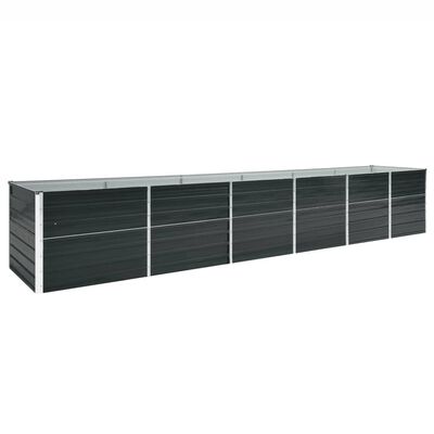 vidaXL Garden Raised Bed Galvanized Steel 189"x31.5"x30.3" Anthracite