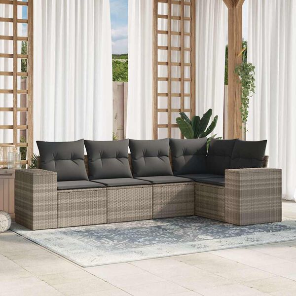 vidaXL Garden Sofa Set Light Grey