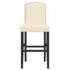 vidaXL Bar Chair Cream and black Solid rubber wood, fabric (100% polyester)