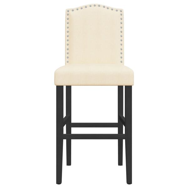 vidaXL Bar Chair Cream and black Solid rubber wood, fabric (100% polyester)
