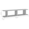 vidaXL Wall Shelf Set of 2 Concrete Grey Engineered Wood Medium