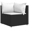 vidaXL Patio Lounge Set Black, White (Cushions)