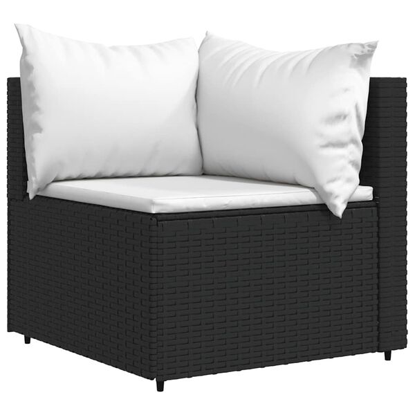 vidaXL Patio Lounge Set Black, White (Cushions)