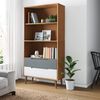 vidaXL Bookcase Brown Solid pine wood Medium Bookcase Rectangular