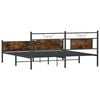 vidaXL Bed Frame Smoked Oak Steel, Engineered Wood Super King Bed Frame