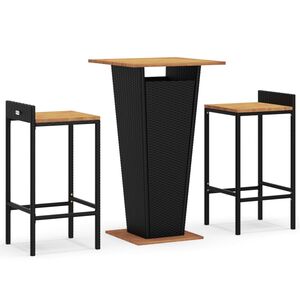 vidaXL Garden Bar Set Black