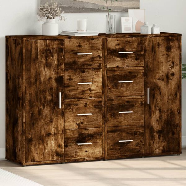 vidaXL Sideboard Smoked Oak Engineered Wood Medium Sideboard