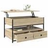 vidaXL Coffee Table Sonoma Oak 33.5"x19.7"x19.7" Engineered Wood and Metal