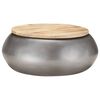 vidaXL Coffee Table Natural, Grey Solid Mango Wood, Iron