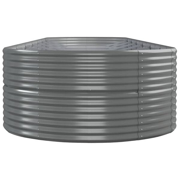 vidaXL Garden Raised Bed Gray Powder-coated steel Large
