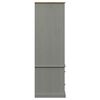vidaXL Wardrobe Grey Solid pine wood, engineered wood, metal Large
