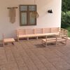 vidaXL Garden Lounge Set Brown Solid Pine Wood Modular Garden Lounge Set