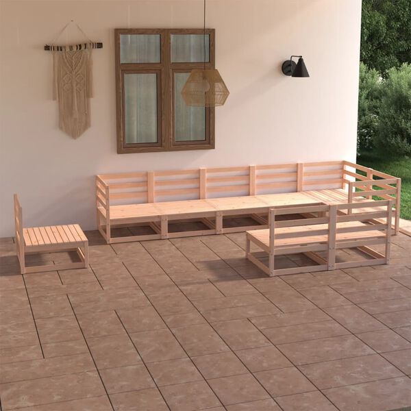 vidaXL Garden Lounge Set Brown Solid Pine Wood Modular Garden Lounge Set