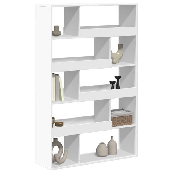 vidaXL Room Divider White Engineered wood Large Bookshelves