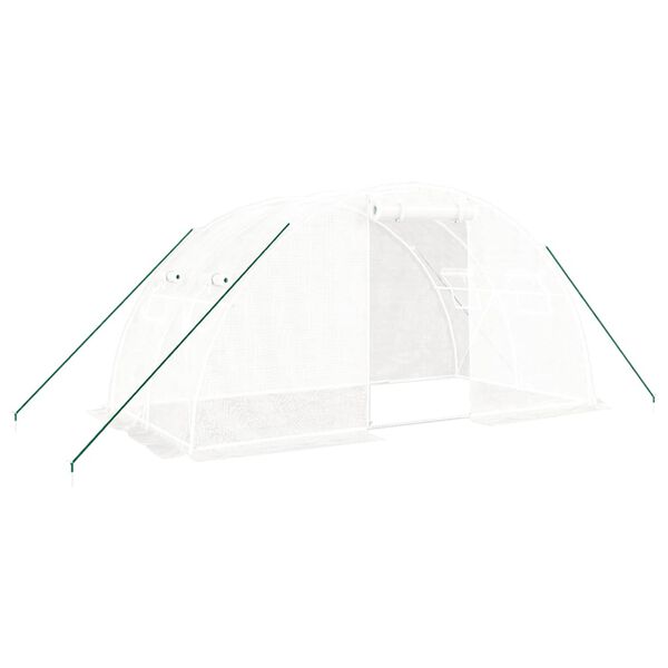 vidaXL Greenhouse White PE (polyethylene), galvanized steel 86 sq ft