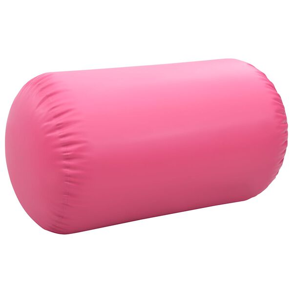 vidaXL Inflatable Gymnastic Roll with Pump 39.4"x23.6" PVC Pink