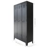 vidaXL Locker Cabinet Metal Industrial Style 35.4"x17.7"x70.9"