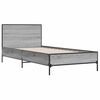 vidaXL Bed Frame Grey Sonoma Engineered Wood, Metal Small Single Durable