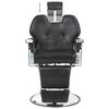 vidaXL Barber Chair Black Faux Leather, Metal Medium