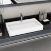 vidaXL Wash Basin 31.5"x18.1"x4.3" Mineral Cast/Marble Cast White