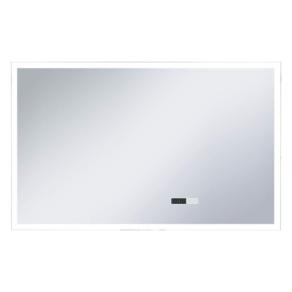 vidaXL Bathroom Mirror Silver Glass, Aluminum 39.4 x 23.6 in