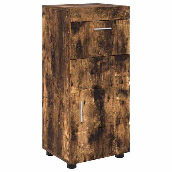 vidaXL Bathroom Cabinet Set TULUM Smoked Oak 14.57 x 12.40 x 32.28 in