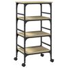 vidaXL Kitchen Trolley Sonoma Oak 17.7"x13.8"x35.2" Engineered Wood