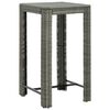 vidaXL Garden Bar Set Grey PE Rattan, Powder-Coated Steel Medium