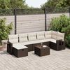 vidaXL Garden Sofa Set Brown PE rattan Large UV-resistant materials