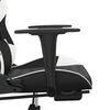 vidaXL Gaming Chair with Footrest Black and White Faux Leather