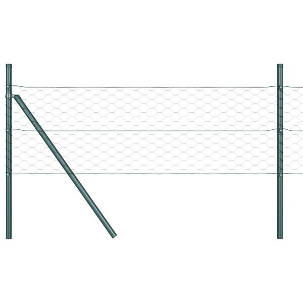 vidaXL Fence with Posts Green 1.4 x 50 m PVC-coated steel