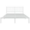 vidaXL Bed Frame White Powder-Coated Steel Full Bed Frame Rectangular