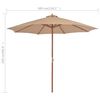 vidaXL Garden Parasol Taupe Laminated bamboo and hardwood, polyester fabric