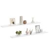 vidaXL Wall Shelf Set of 2 White MDF Medium Wall mounting Wall Shelf