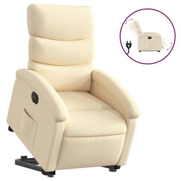 vidaXL Electric Stand Up Recliner Chair Cream