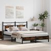vidaXL Bed Frame Smoked Oak Engineered wood Double Bed Frame