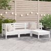 vidaXL Garden Sofa White Solid pine wood Three-seater Modular