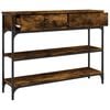 vidaXL Console Table Smoked Oak Engineered Wood Narrow Console Table