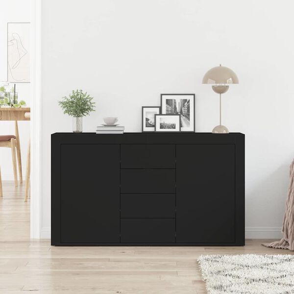 vidaXL Sideboard Black 47.24 x 14.17 x 27.17 in Engineered Wood
