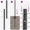 vidaXL Fence and Post Grey 3.94 x 32.81 ft Steel