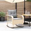 vidaXL Patio Rocking Chair with Cushions Beige Poly Rattan