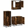 vidaXL Bathroom Furniture Set Smoked Oak Engineered wood, Metal, Glass