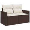 vidaXL Garden Sofa Brown and cream white