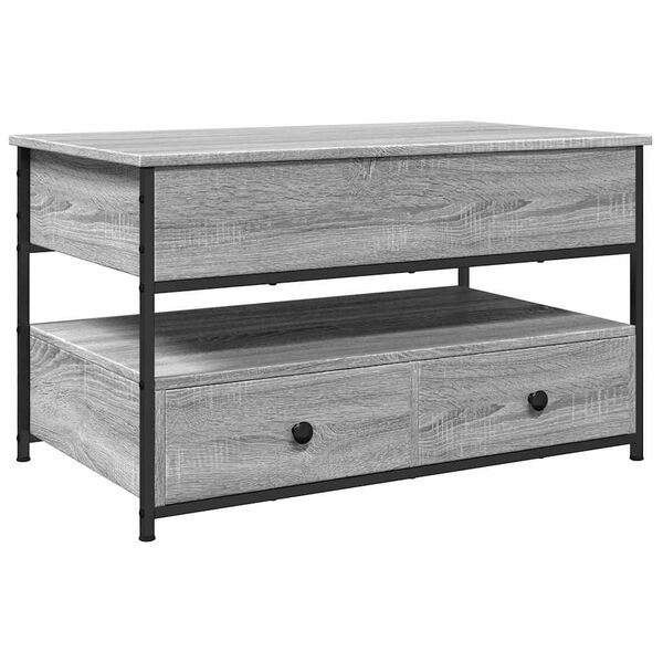 vidaXL Coffee Table Gray Sonoma 33.5"x19.7"x19.7" Engineered Wood and Metal