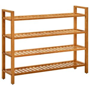 vidaXL Shoe Rack Solid Oak Solid Oak Wood Medium Shoe Rack Rectangular