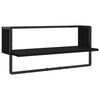 vidaXL Wall Shelf Set Set of 4 Black Engineered wood, metal Small